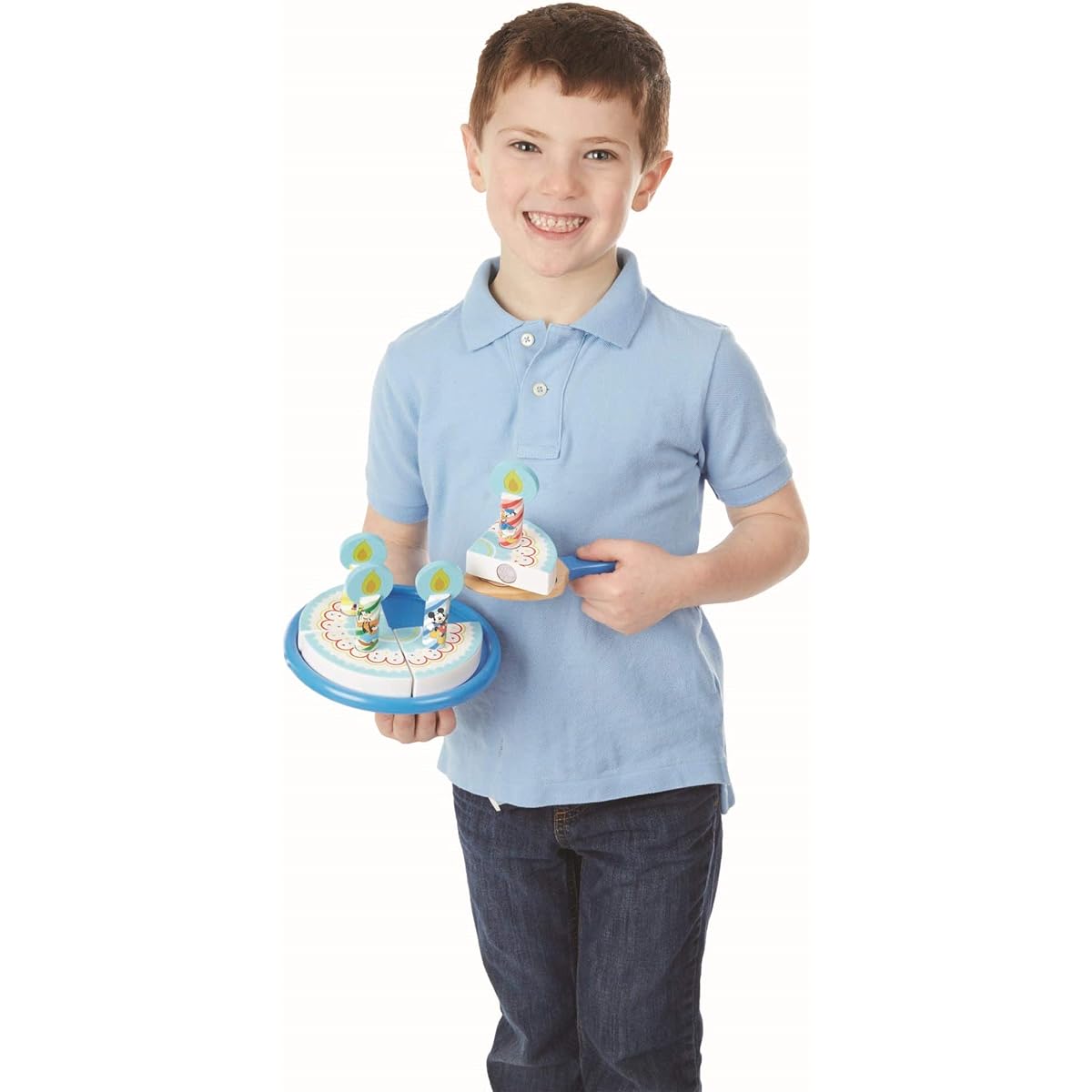 Melissa & Doug Mickey Mouse Wooden Pizza and Birthday Cake Set (32 Pieces) – Play Food