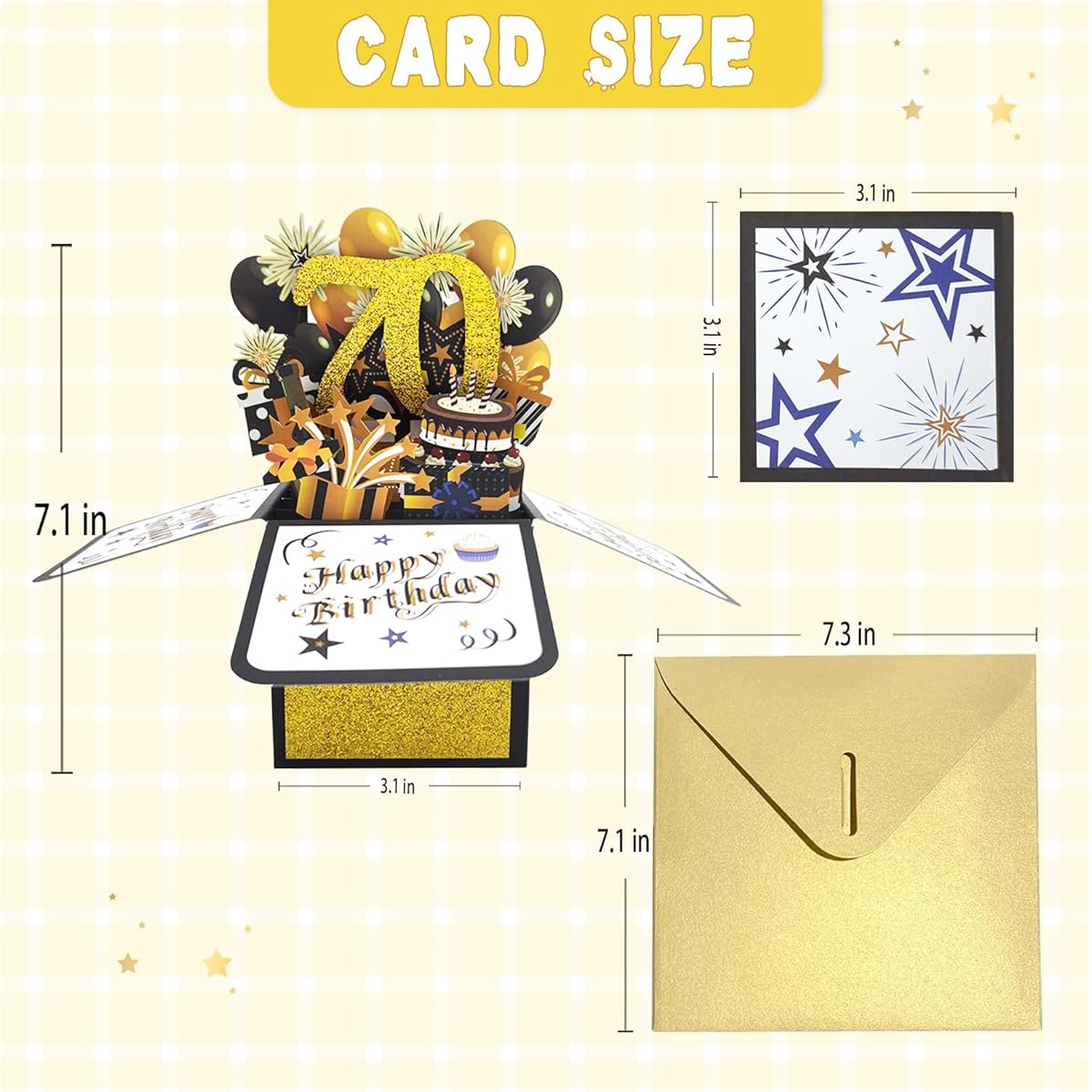 Asmallgf 70th Birthday 3D Greeting Card