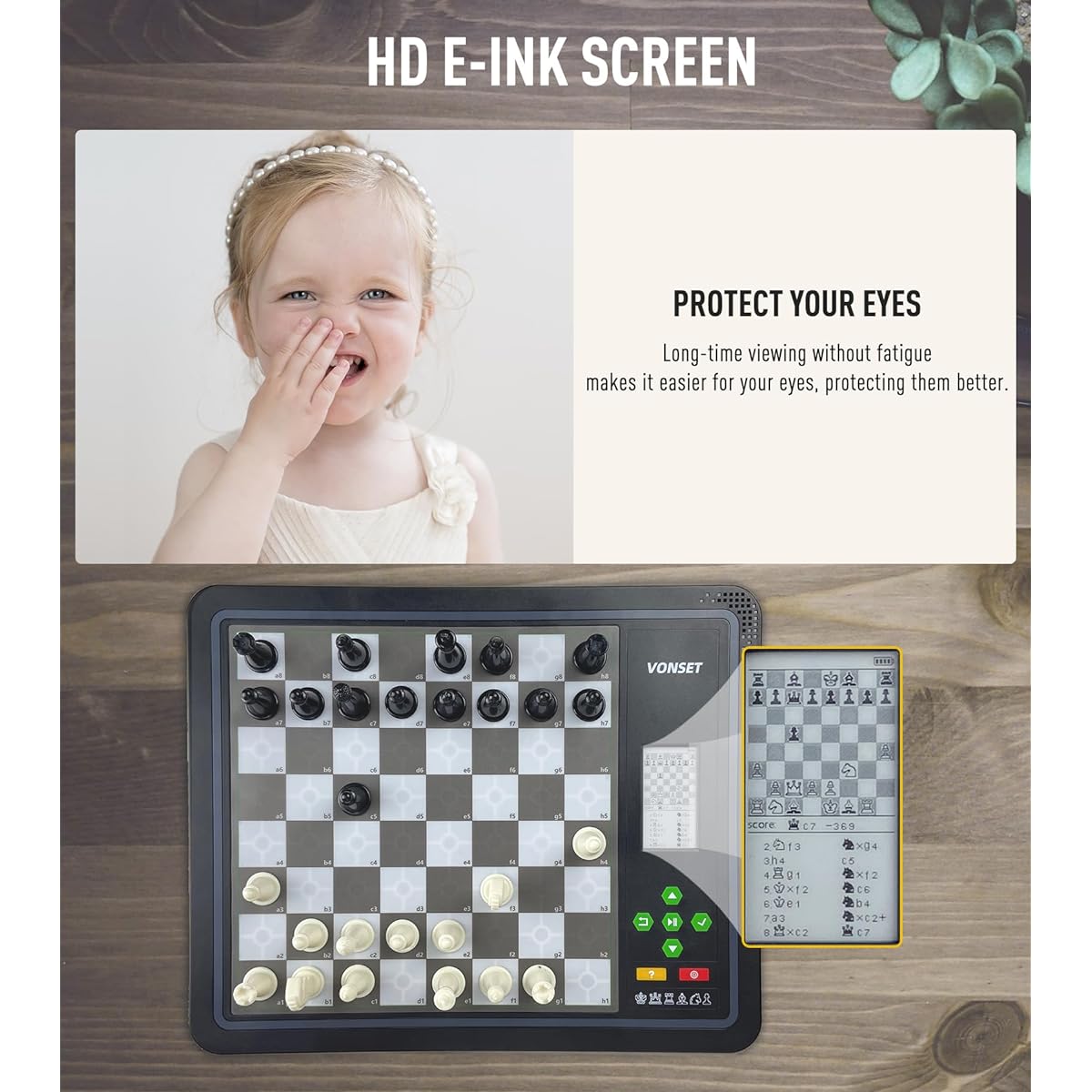 Vonset Core L6 Chess Computer Electronic Chess Set Computer Chess Board Game Chess Set for Adults and Kids Electronic Chess Board for Beginners Chess Lovers Electronic Chess Board Electronic Chess Board