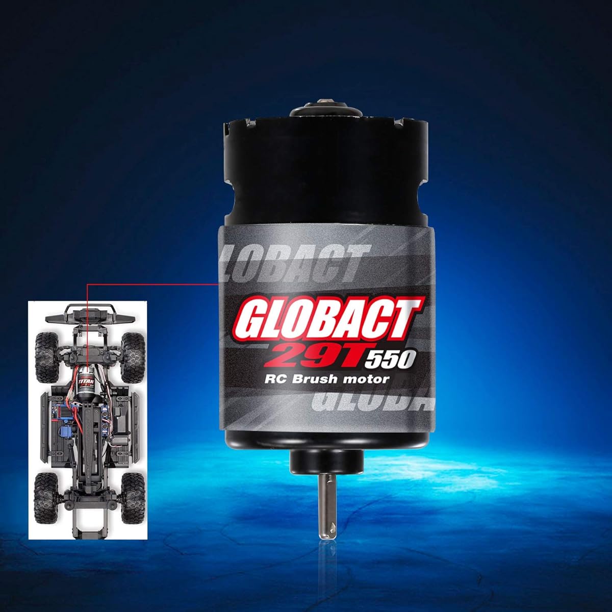 Globact RC Motor 550 29T Brushed Motor 1/10 RC Scale Rock Crawler Off-Road Car TRAXXAS TRX4 TRX6 Redcat Axial SCX10 SCX10II AXI03007 JL 90046 RC4WD D90