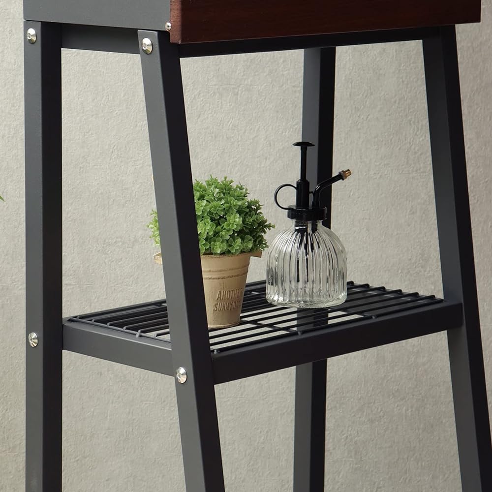 MOJYU Stand Post Lexi Dark Gray/Brown Wood Grain SDM-049 Post Mail Box Stylish Mailbox Delivery Box Scandinavian Style with Lock Freestanding Stand High Type Entrance Home Use