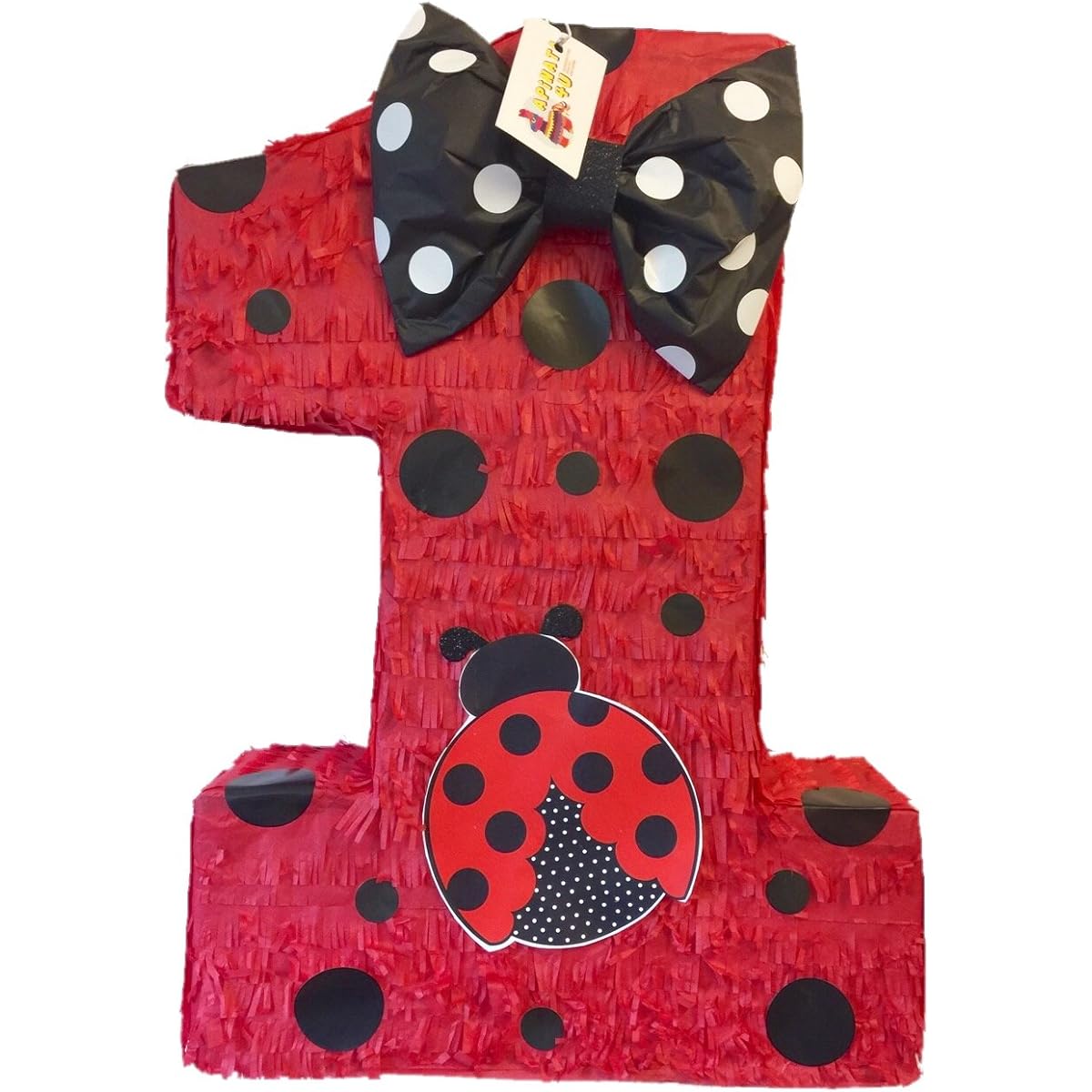 Large Red Ladybug Number One Pinata 23" Tall