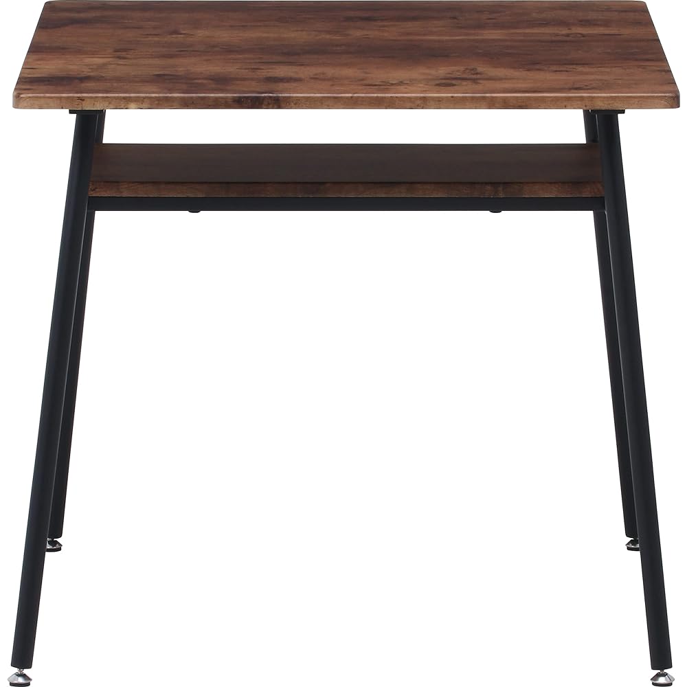 Fuji Boeki Dining Table for 2 People Width 75 x Depth 75 x Height 70 cm Brown Vintage Style Storage Shelf Square Single Item Navy 14659