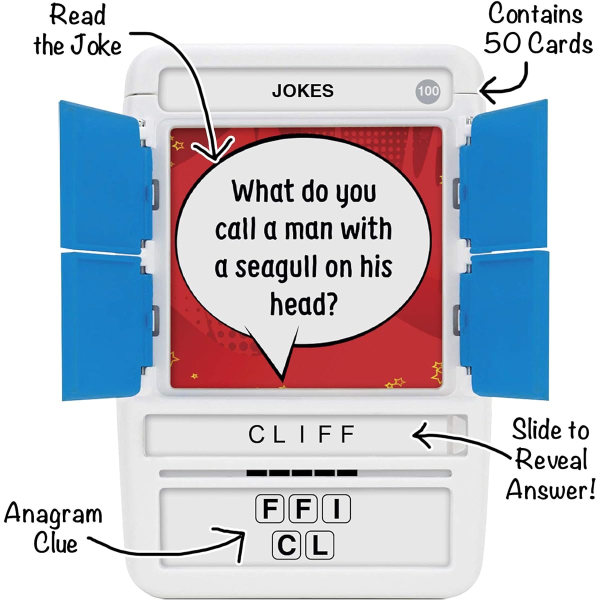 100 PICS Joke Travel Game - Family Brain Teaser Pocket Puzzle for Kids and Adults