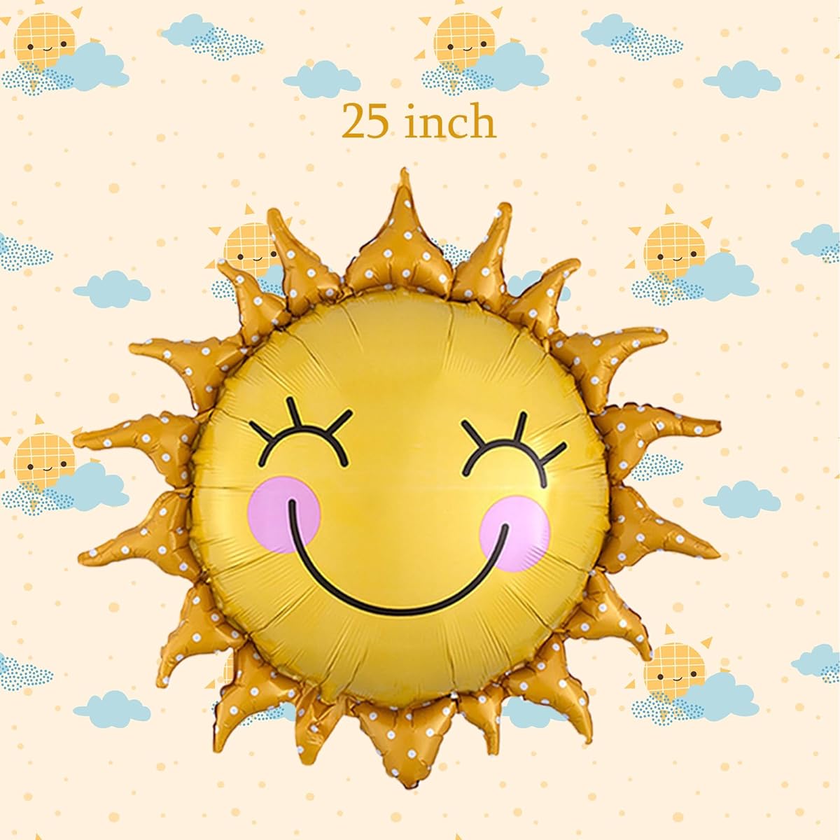 6pcs Sun Sun Balloons White Clouds Foil Mylar Balloons Sun Weather Theme Birthday Baby Shower Party Decorations Supplies