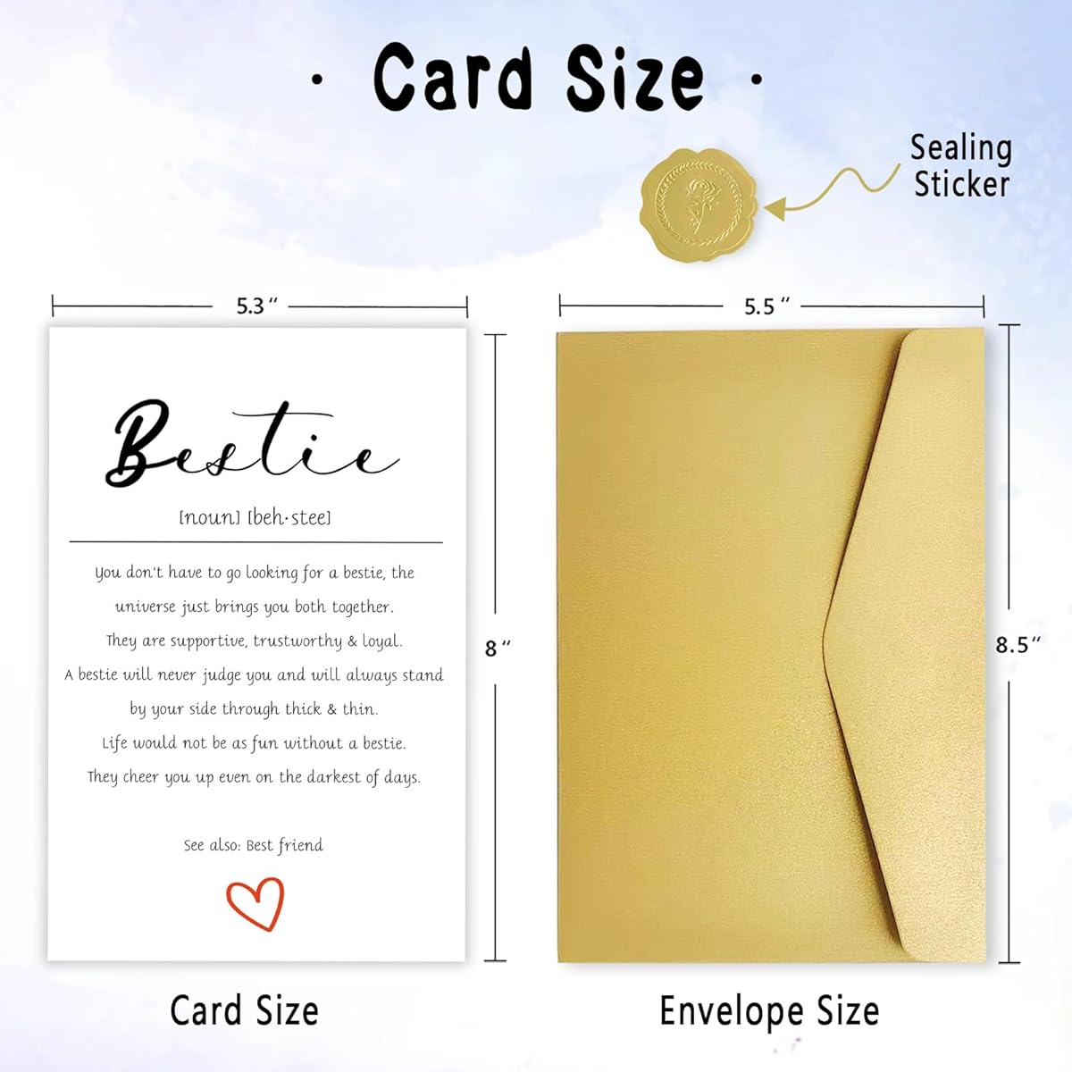 Happy Bestie Birthday Cards for Women, Unique Birthday Cards for Best Friend, Friendship Cards for Her and Girls, Bestie Definition Card, Great Birthday Card Gifts for Female BFF