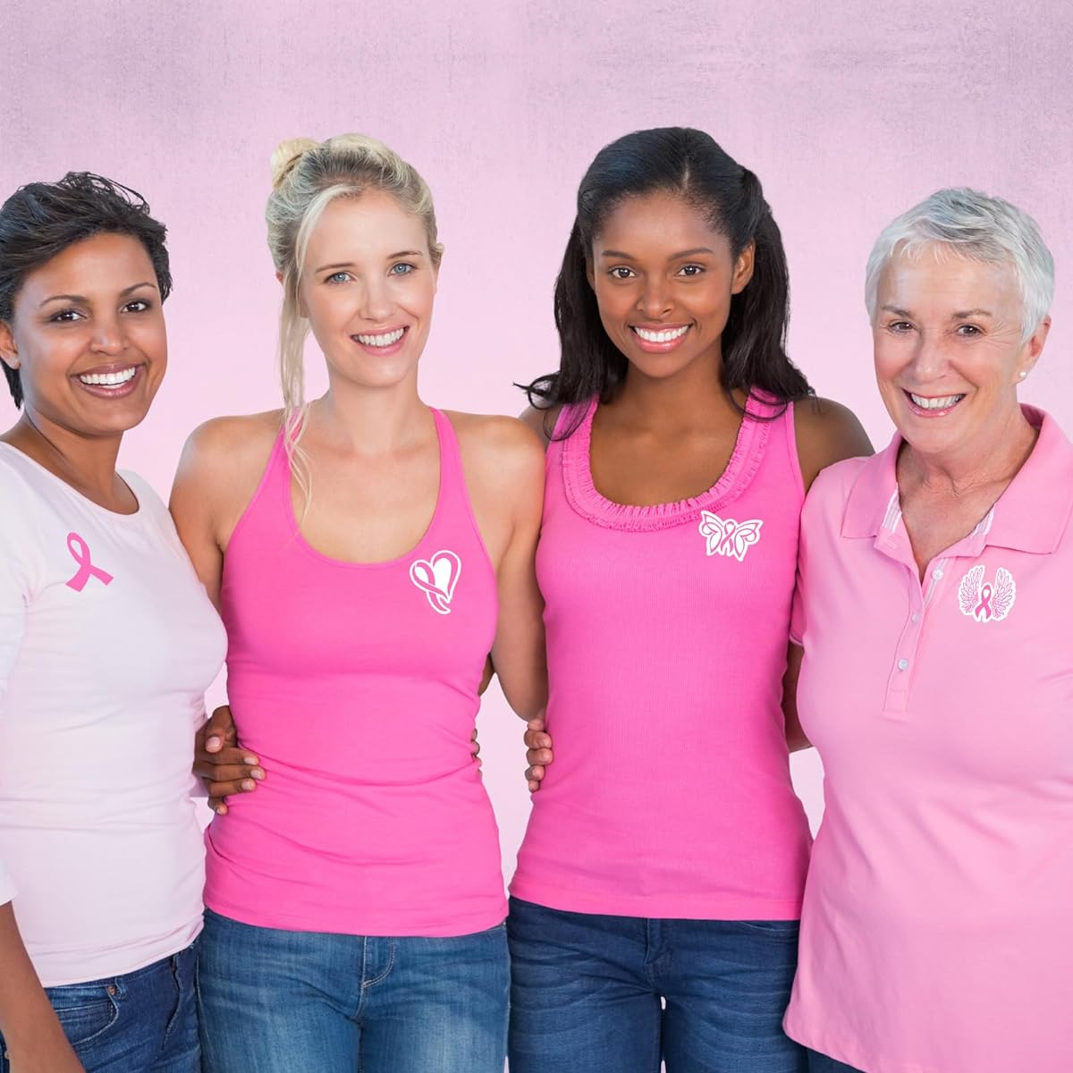 500 Sheets Breast Cancer Awareness Stickers Pink Ribbon Stickers Stickers to Care for Women's Health Waterproof Decal Breast Cancer Survivor Event Decoration Football Helmet Fundraising Breast Cancer Month