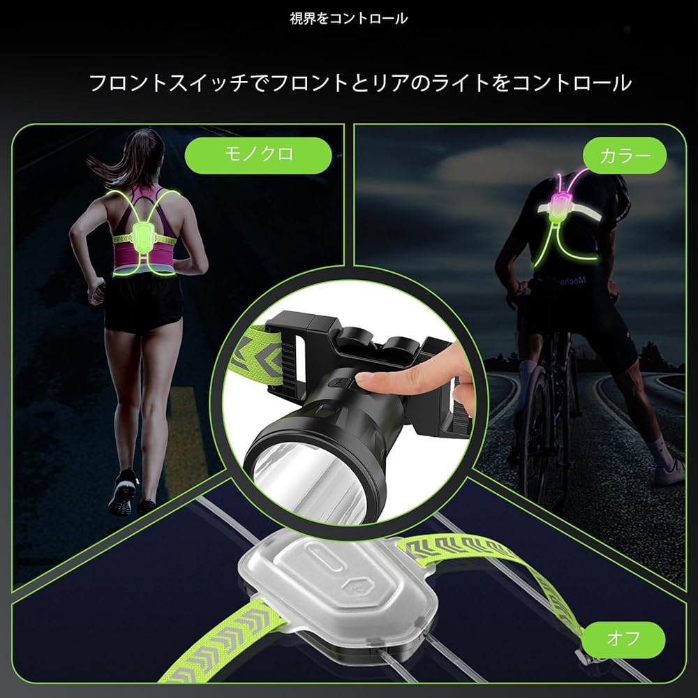 HOTINBO Running Light LED Reflective Band Bicycle Reflector Walking Light Arm Band Night Fluorescent Sash Jogging Light Glowing Waterproof Hem Band Night Jogging Light Reflective Sash Goods