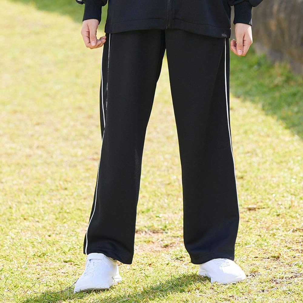 wundou Piping Training Pants Sweat Absorbent Quick Drying Jersey Black P2050-34 Black