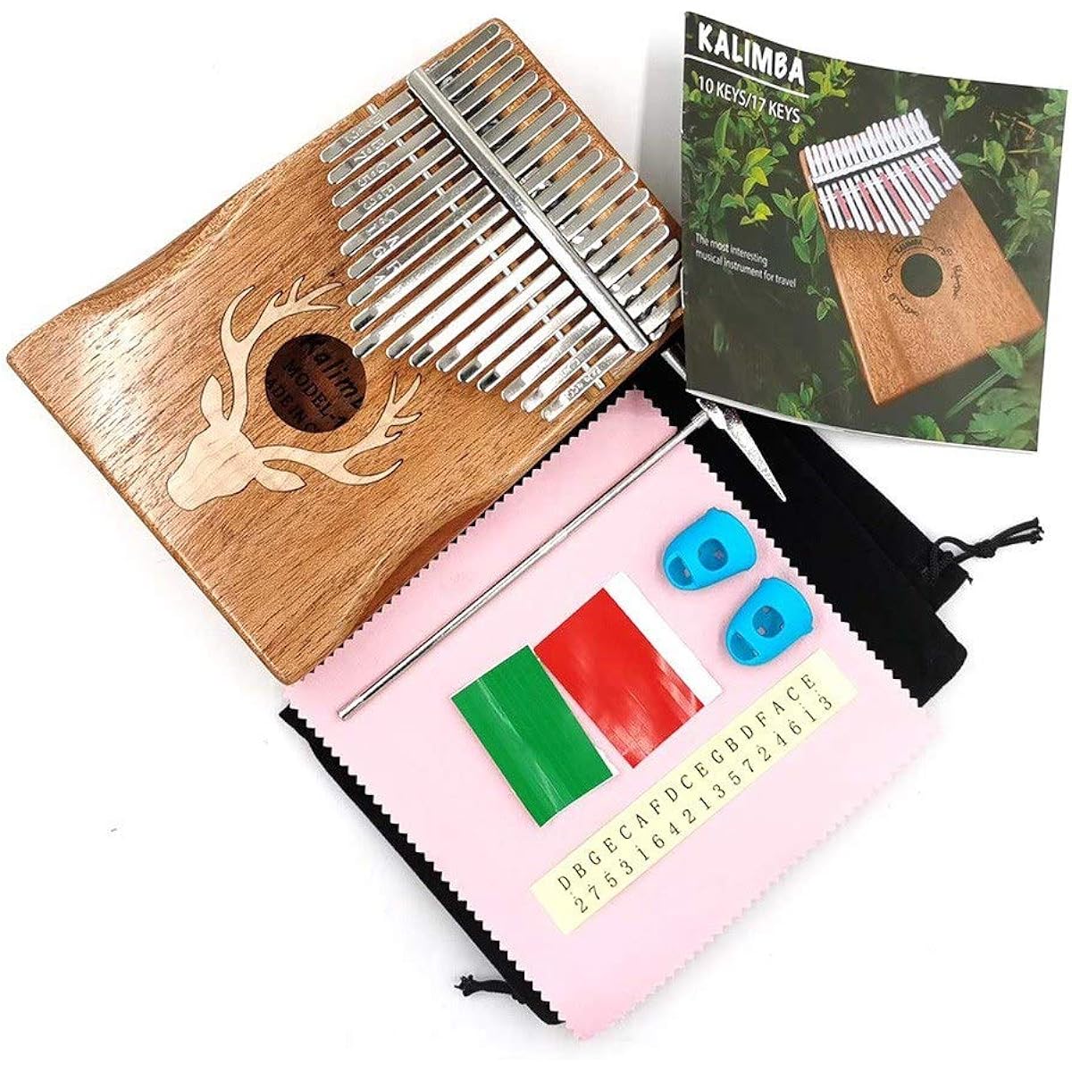 Thumb Piano 17 Keys Kalimba Elk Thumb Piano Portable Instrument Dreamy Elk Maple Type African Instrument