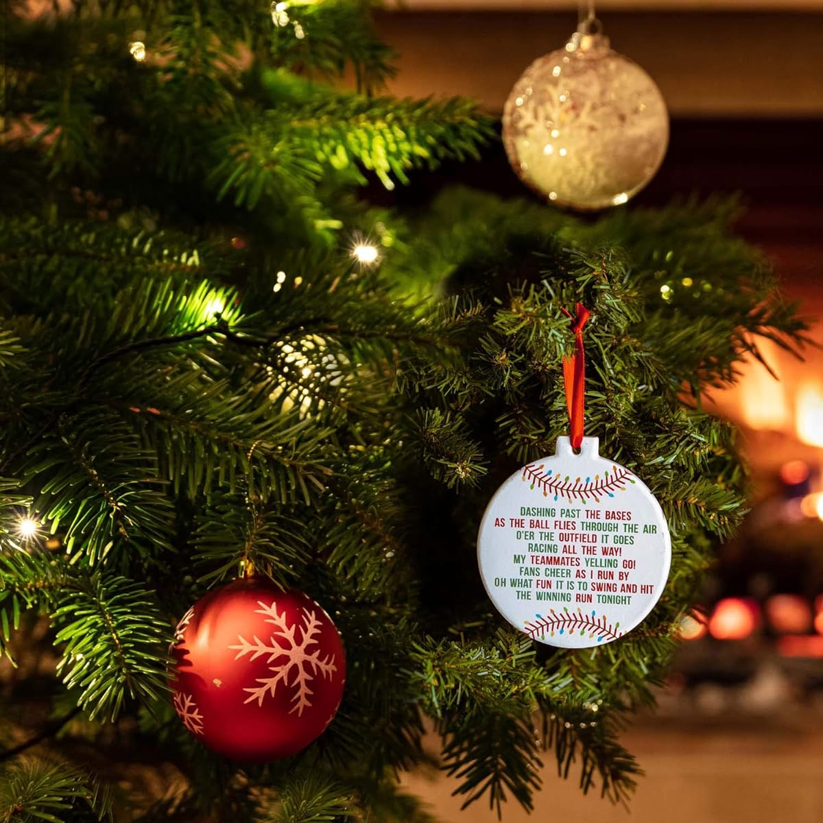Jingle All the Way Ornament | Baseball Porcelain Ornaments by Chalktalk Sports | White