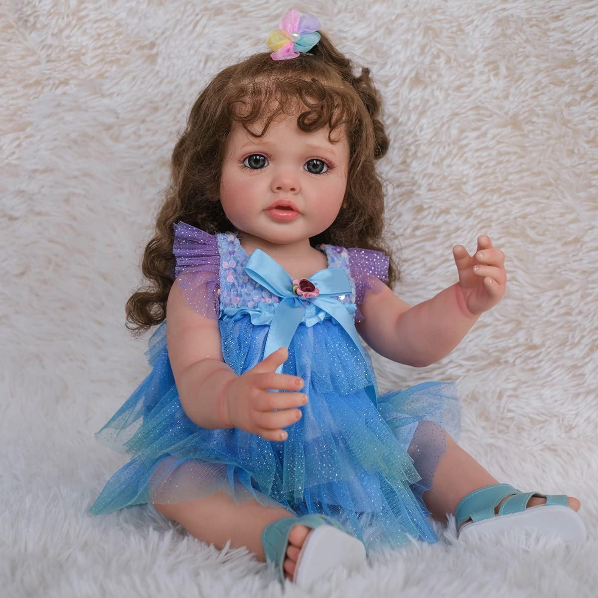 Pinky Reborn Lifelike Baby Doll Girl 22 Inch Full Silicone Vinyl Body Reborn Baby Realistic Newborn Doll Collection & Gift for Kids Ages 3+