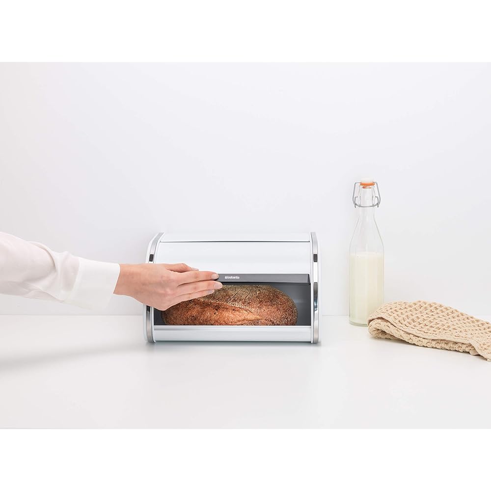Brabantia Bread Bin Roll Top Medium Bread, Seasoning, Snack Storage Off-White 306044