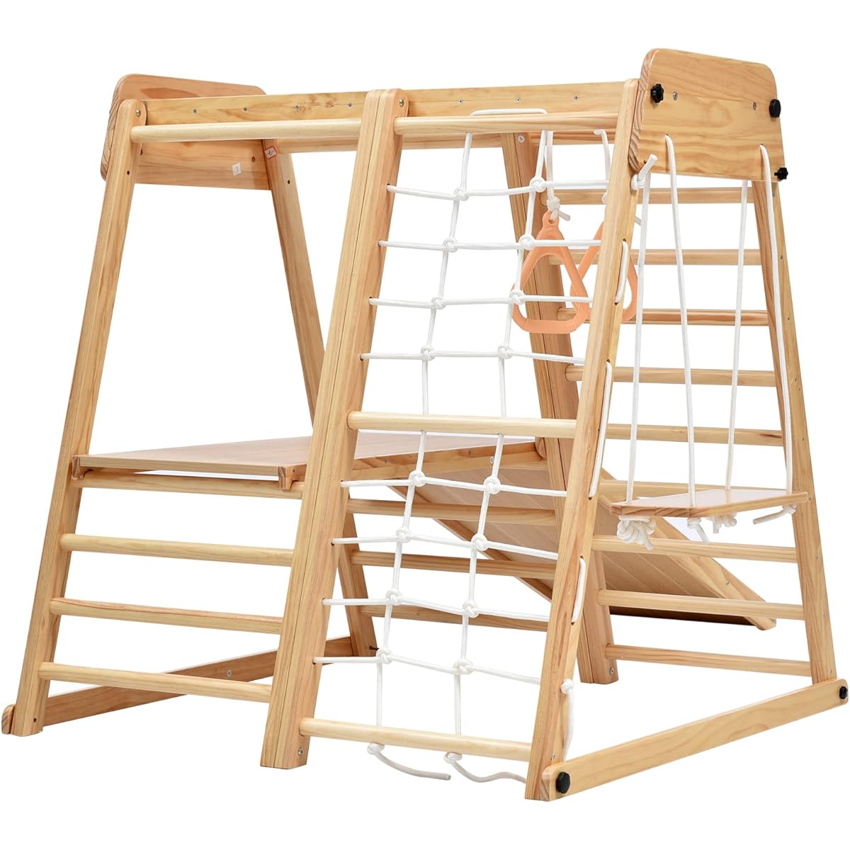 1, slide, with chalkboard, large playground equipment, indoor, wooden, natural wood, load capacity 60kg, indoor gym, playground equipment, indoor playground equipment, slide, indoor, home use, children, kids, boys, girls, compact, ages 2 to 6, gift, toy