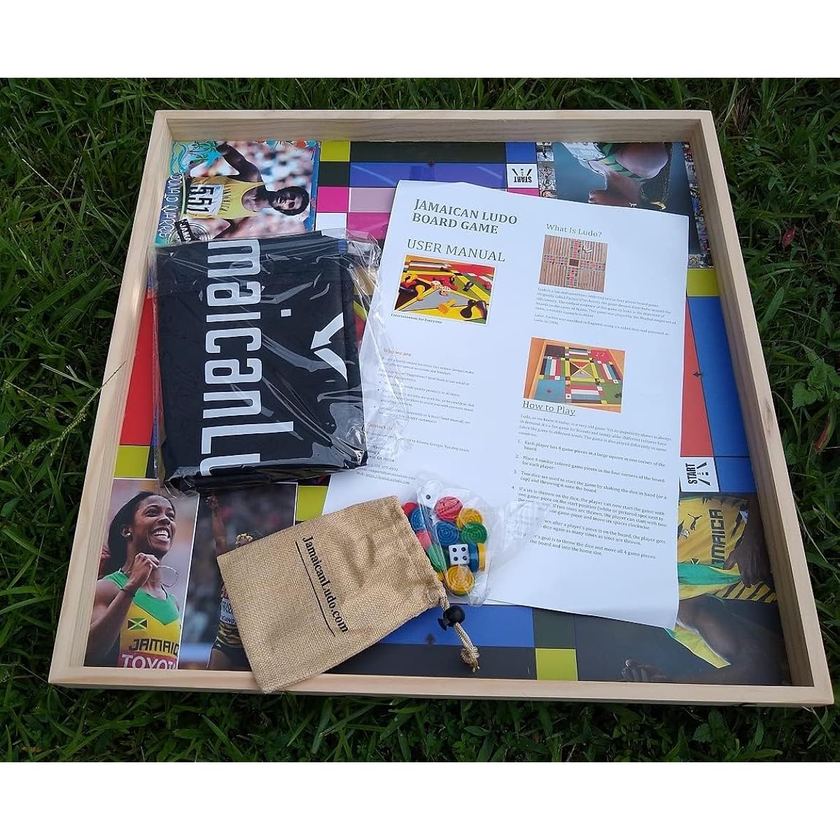 Jamaican Ludo Legendary Athletes Edition | 24" x 24" Board Game | Family Game Night Activity | Fun and Easy Multiplayer Entertainment (Rudy/Rudy/Rudy)