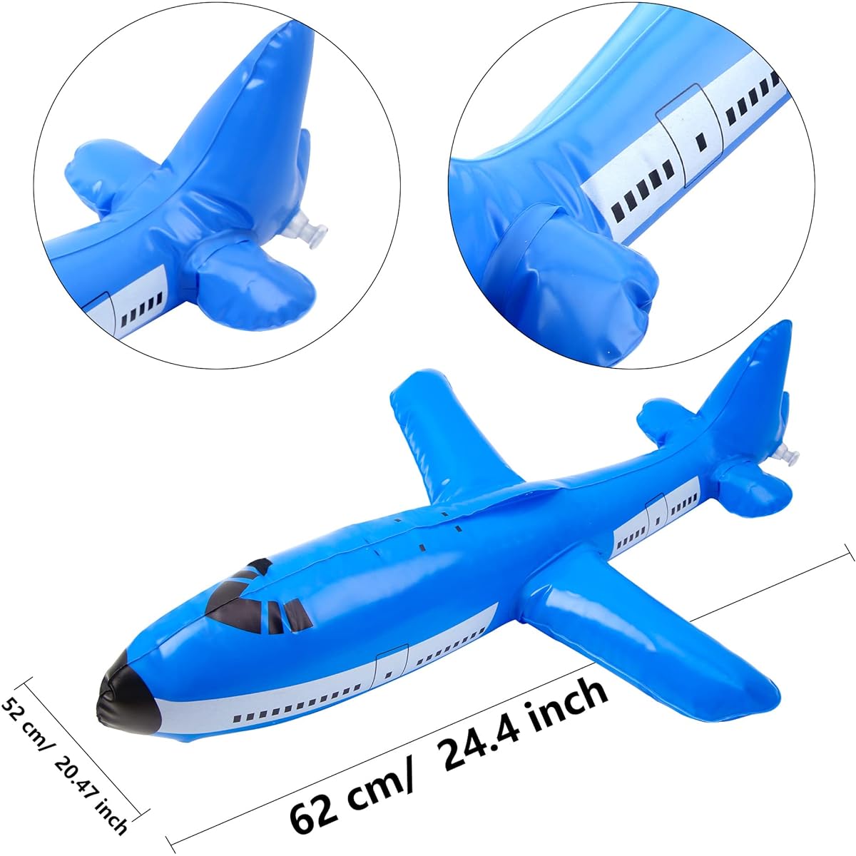 Cotiny 9pcs 25inch Inflatable Planes Aircraft Thick Inflated Airplane Balloons for Kids Birthday Party Supplies Baby Shower Decorations