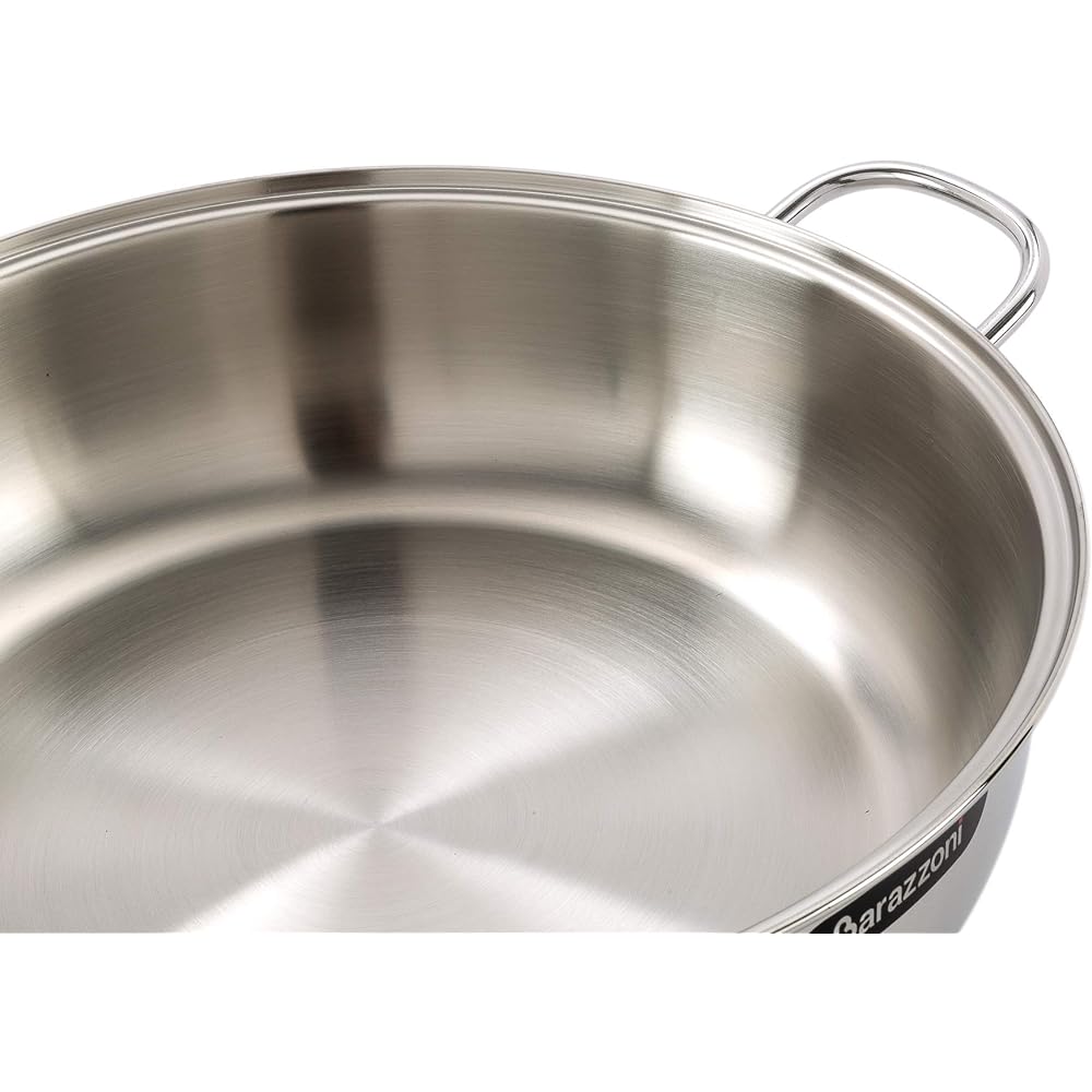 Barazzoni Two-handed pot, stainless steel, ∅22 x H7.5cm, with lid, low casserole BONITA 266604022