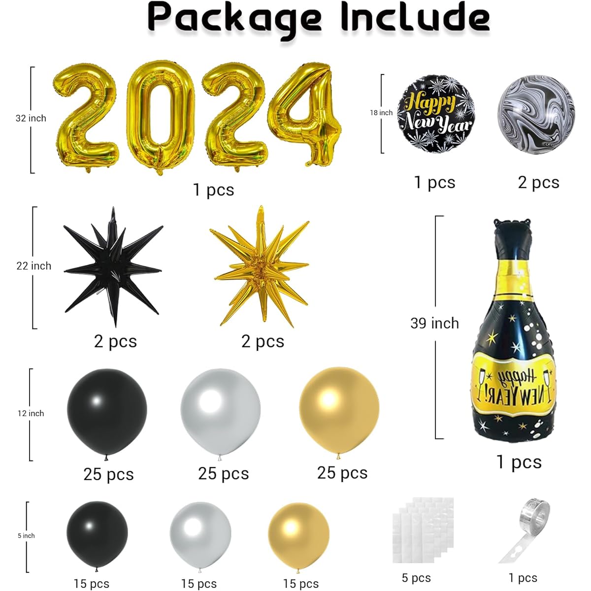 2023 Happy New Year Balloon Garland