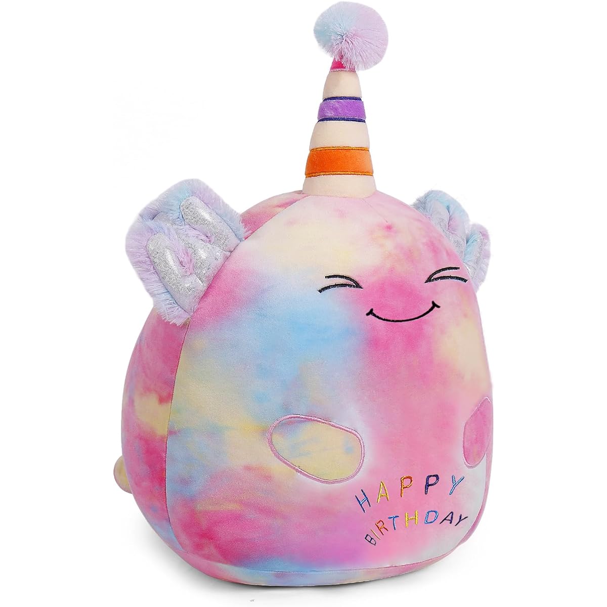 24 lnch Happy Birthday Axolotl Stuffed Animal Birthday Plush Pillow Soft Plush Doll Gift for Girls Boys Christmas Decoration