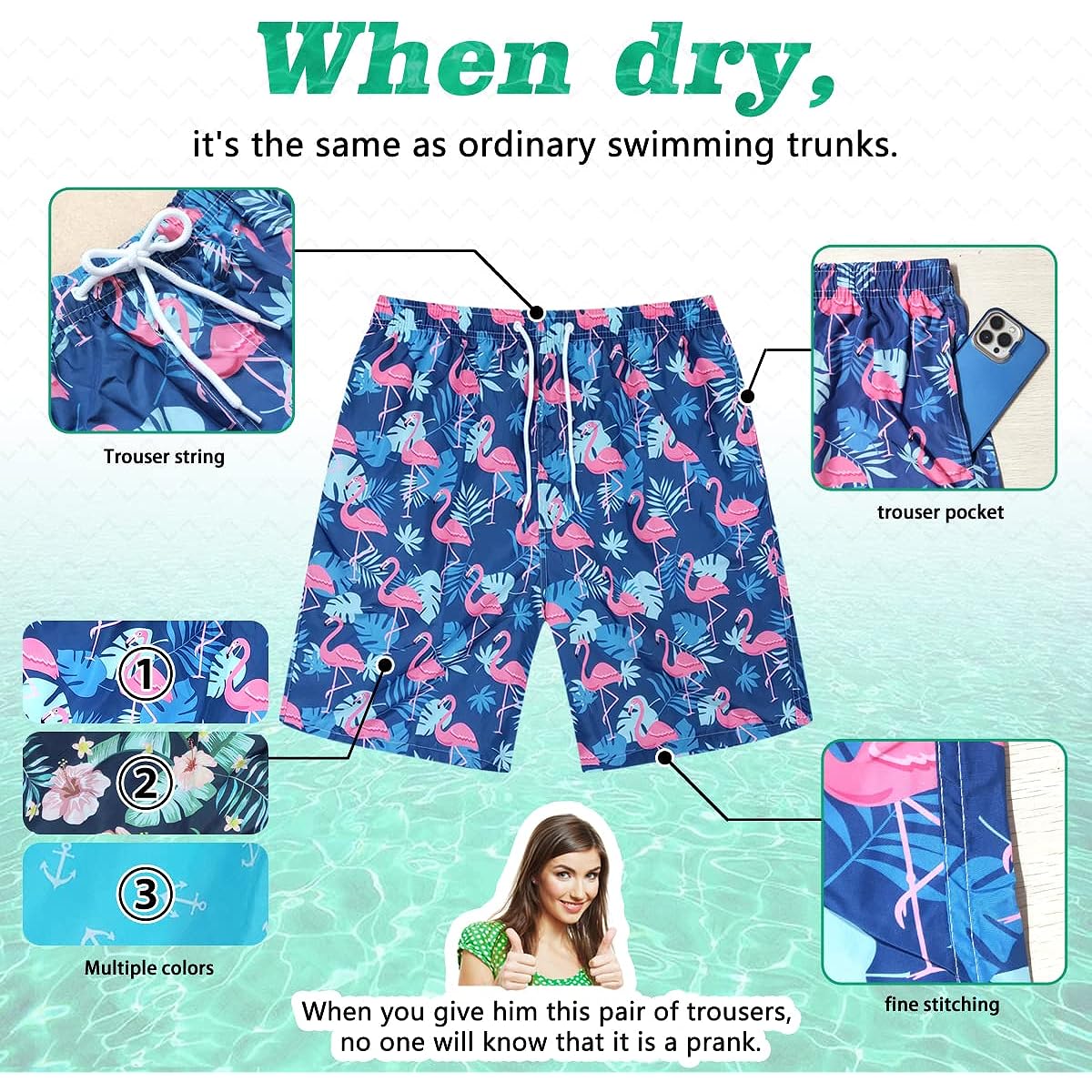 CCMIOCO New prank Swimming trunks that break easily in water Pool party Seaside tour Swimming competition