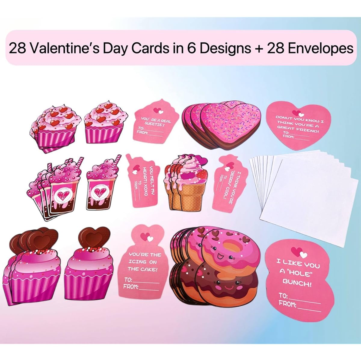 GiftExpress 28 Pack Valentine's Day Cards with Envelopes (Valentine)