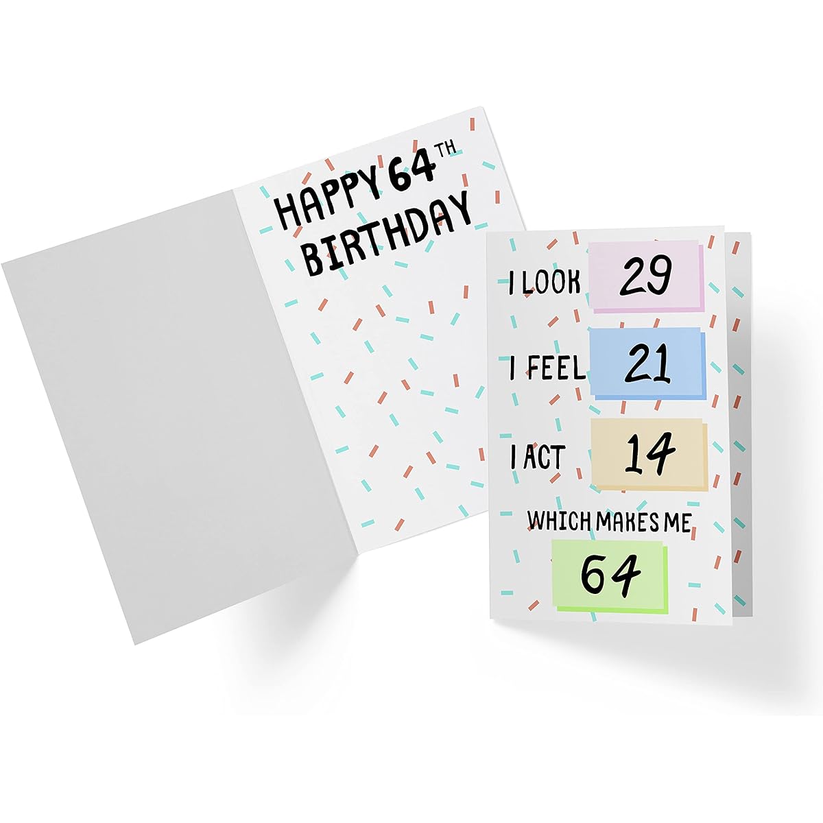 Funny 64th Birthday Cards for Women or Men - For Friends, Family, Lovers, etc - Funny Birthday Cards 64 Years Old - Perfect Funny Birthday Card - 64th Anniversary - Envelope Included