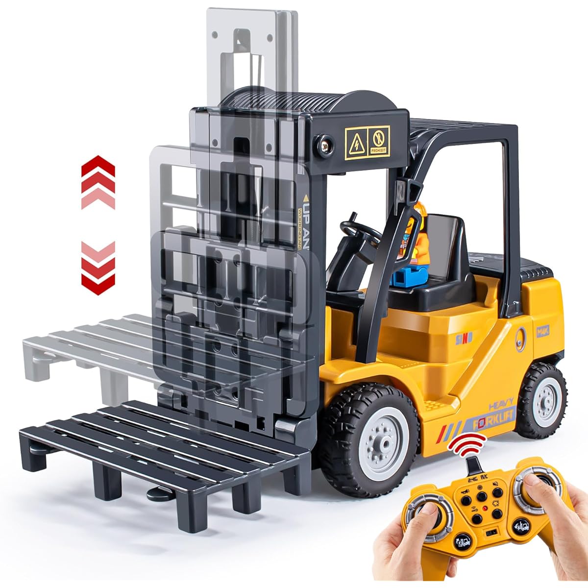 VijiSuki Remote Control Forklift 2.4GHz RC Forklift with LED Lights and Sounds, Great Gift for Kids