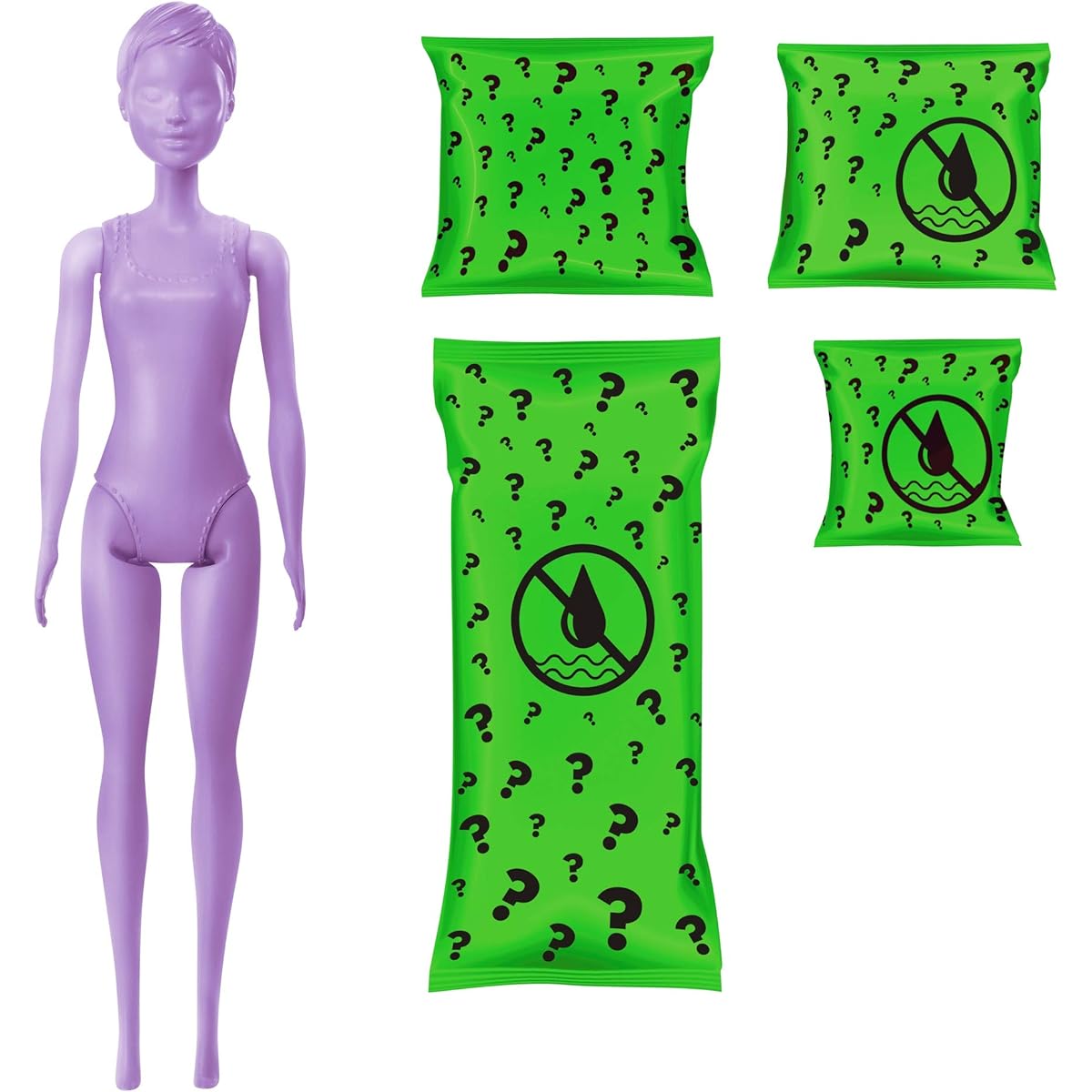 Barbie Color Reveal Surprise Food Themed Doll with Fashion in Tube Box Barbie Color Reveal Foodie Themed Doll 7 Surprises Color Change (GTP41)
