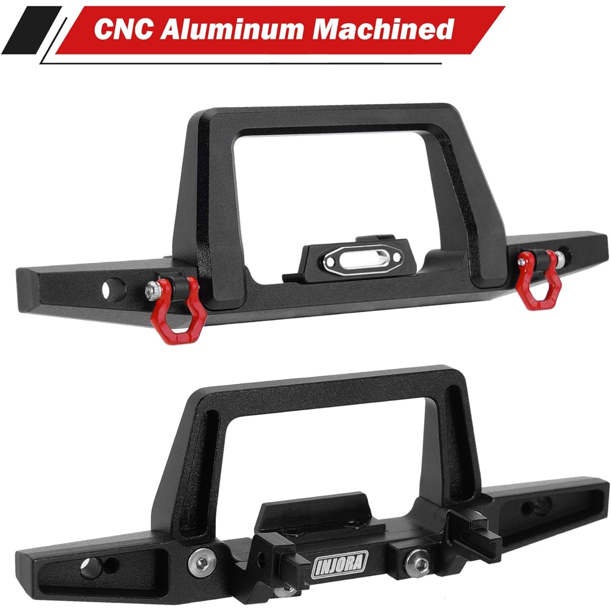 INJORA Front & Rear Bumper 1/18 CNC Aluminum Bumper for TRX4M Defender Upgrade