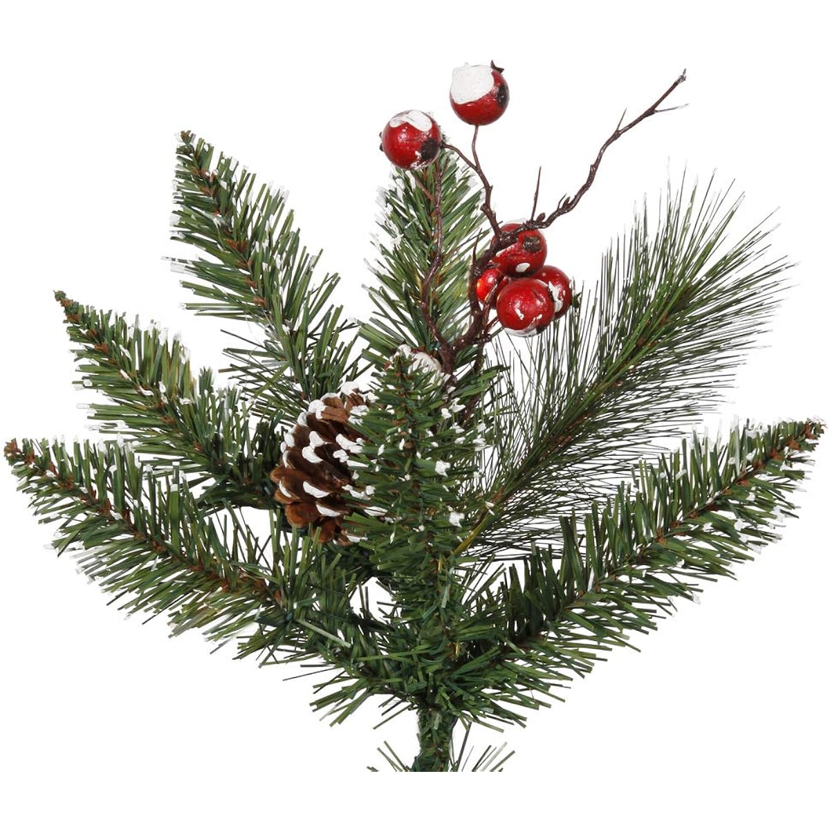 Vickerman 6ft Snow Chip Pine and Berry Artificial Christmas Tree with Clear Duralight Lights for Seasonal Indoor Home Decor