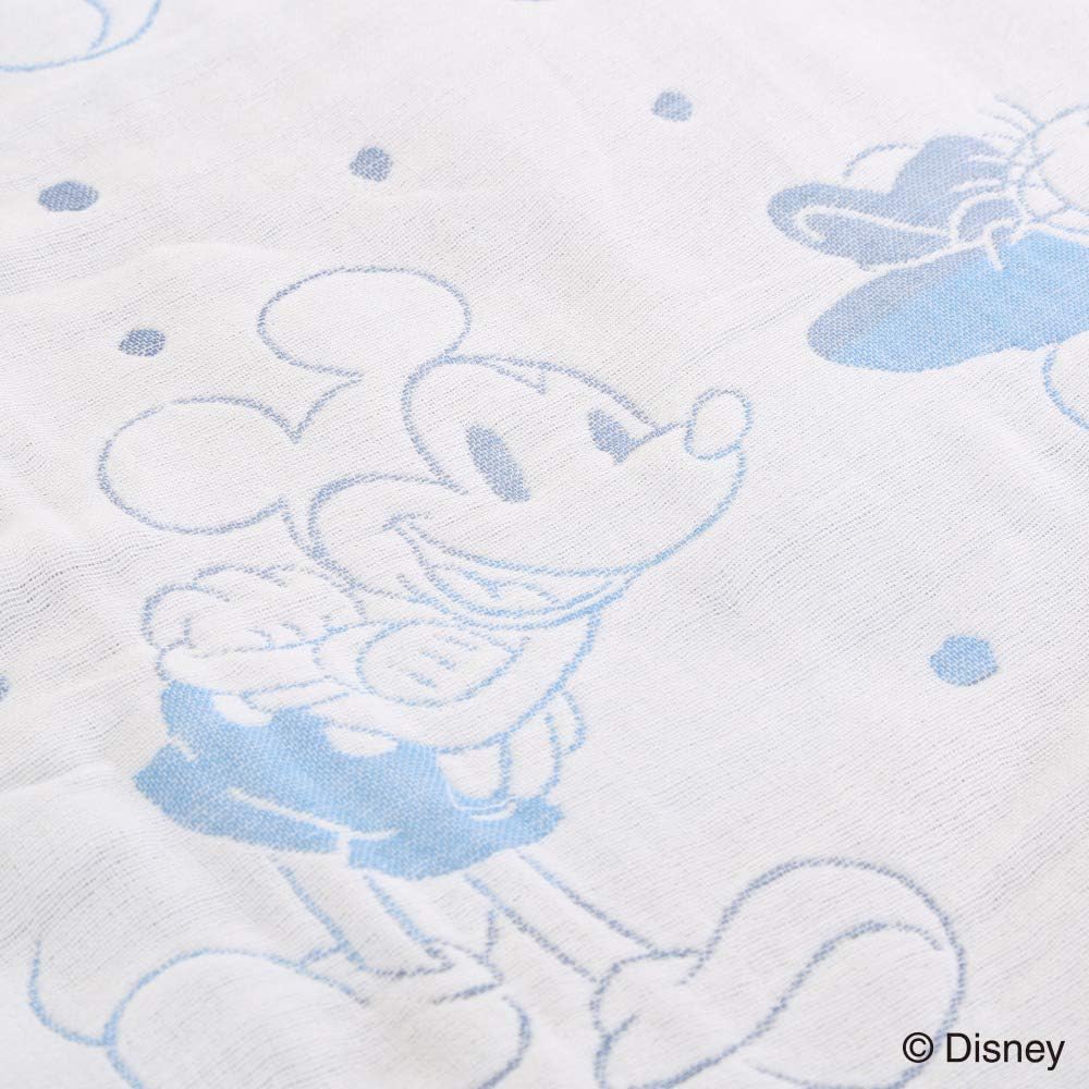 Disney 6-layer Gauze Blanket Showa Nishikawa Disney 100% Cotton Mickey & Minnie (Blue, Single 140 x 190cm) 2230352350302…