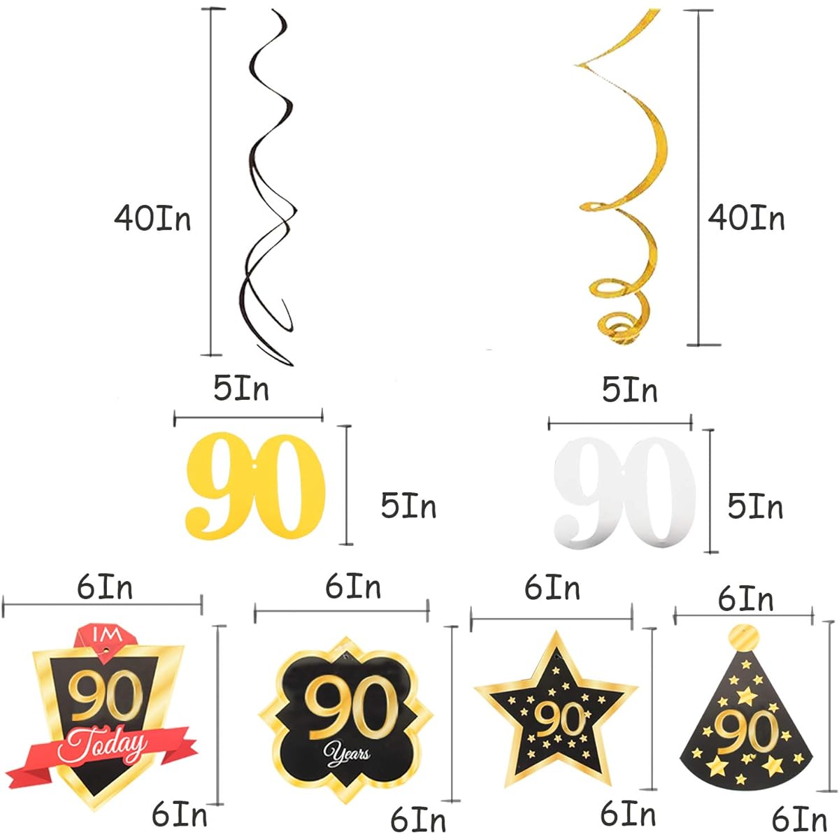 90th Birthday Party Swirl Streamer