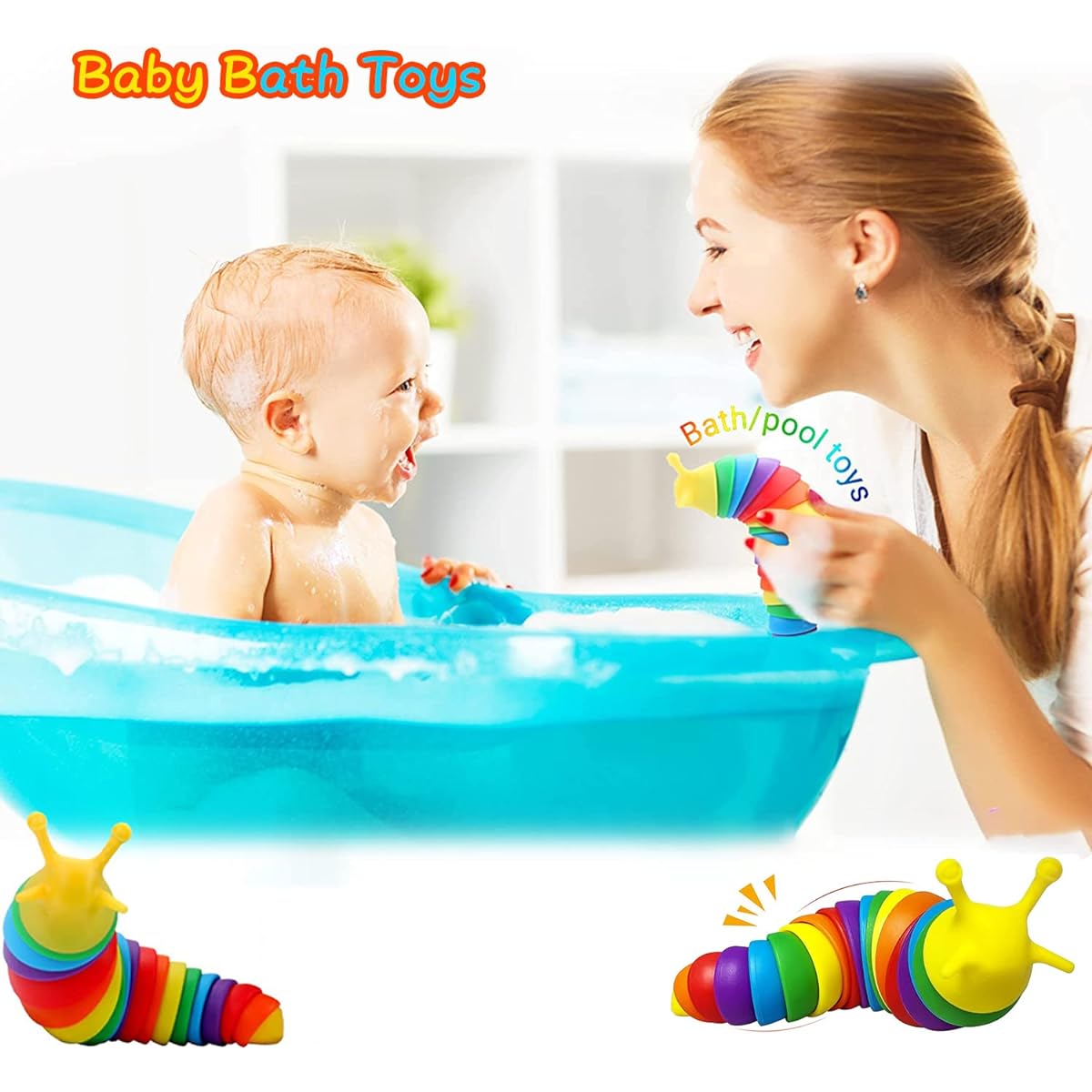 Fidget Slug 3D Sensory Slug Fidget Toy Articulated Slug Fidget Toy for Toddlers/Baby/Kids/Boys/Girls