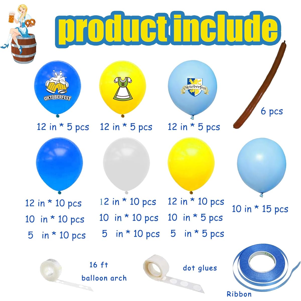 Oktoberfest Balloon Arch Munich Party Decoration Supplies
