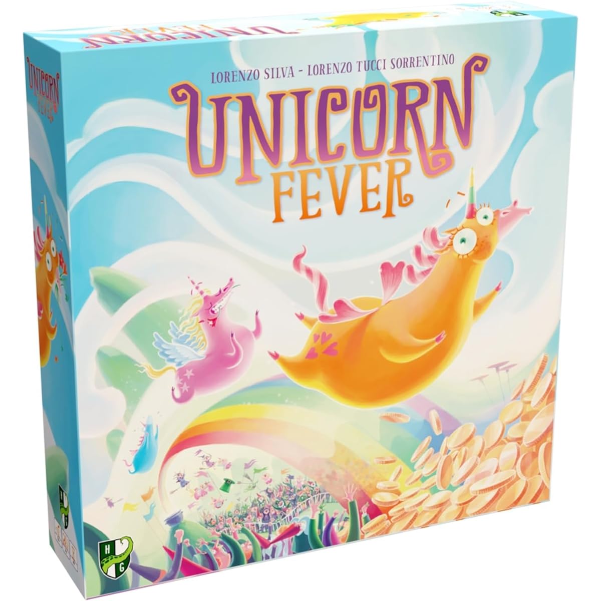 Unicorn Fever – A wacky racing game Place bets and cast spells on unicorns to magically influence the race Buy contracts and win gold 2-6 players 40 minutes Ages 14+