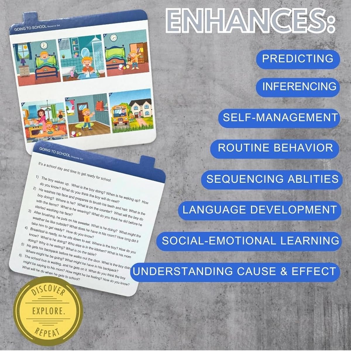 Thought-Spot: Everyday Cards Sequencing for Speech, Social, Cognitive, and Emotional Development English Language Learner Cards Storytelling Cards Writing and Picture Cards