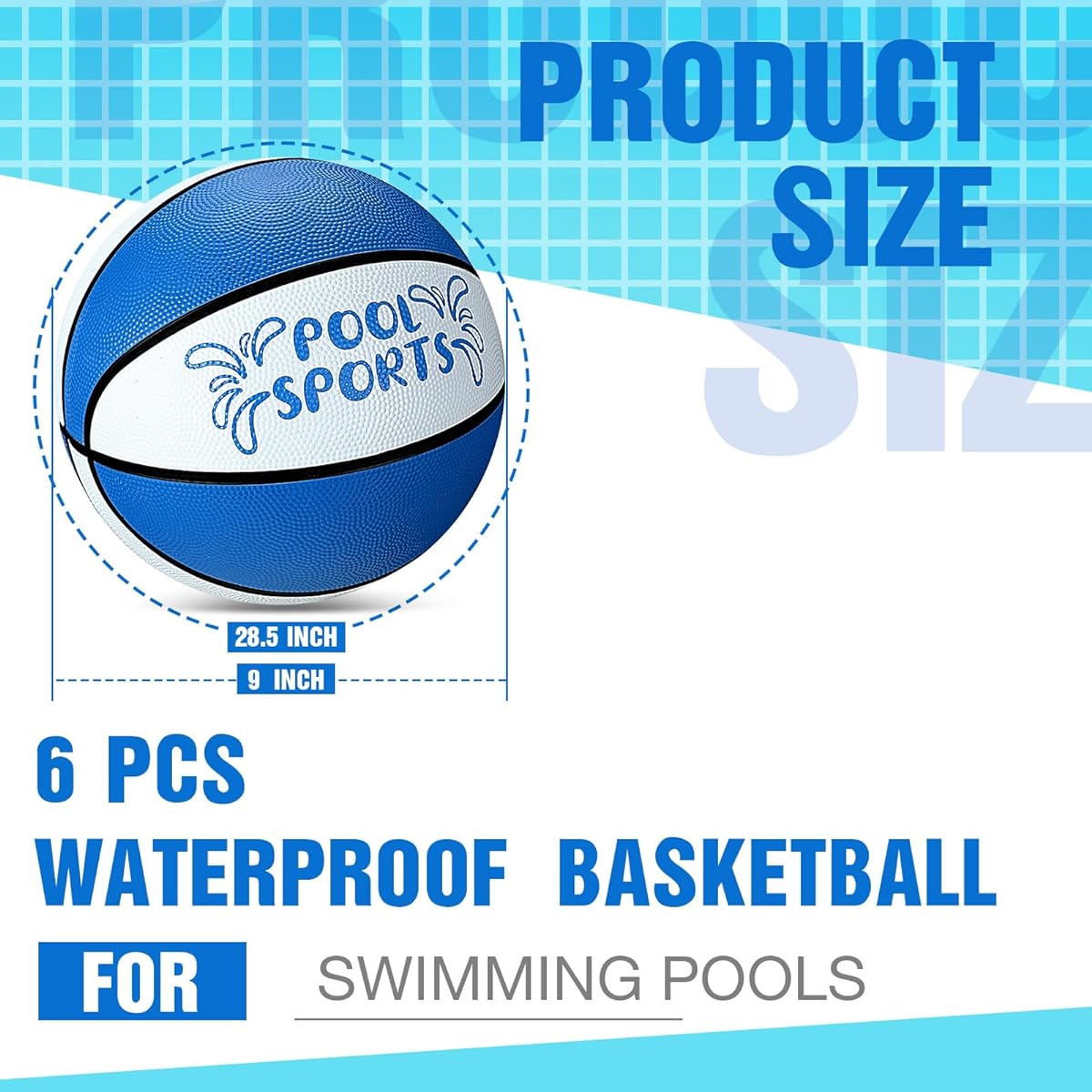 Libima 6 Pack Water Pool Basketballs Swimming Pool Basketball Pool Lake Waterproof Basketballs for Pool Party Favors