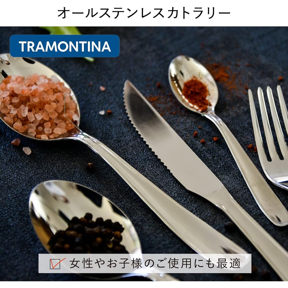 Tramontina Tableware Malaysia 16 Piece Set Dishwasher Safe Lightweight Stainless Steel Made in Brazil 66902/650 TRAMONTINA
