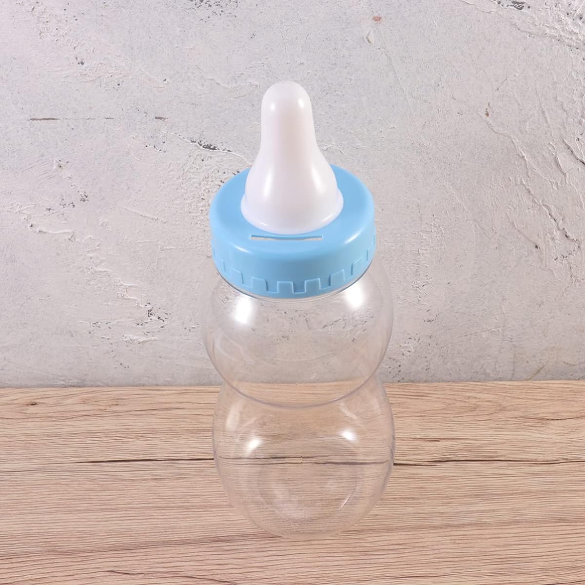 jojofuny Milk Bottle Piggy Bank, Baby Bottle Bank, Clear Piggy Bank for Kids Boys Girls Birthday Baby Shower Party Favors (Blue)
