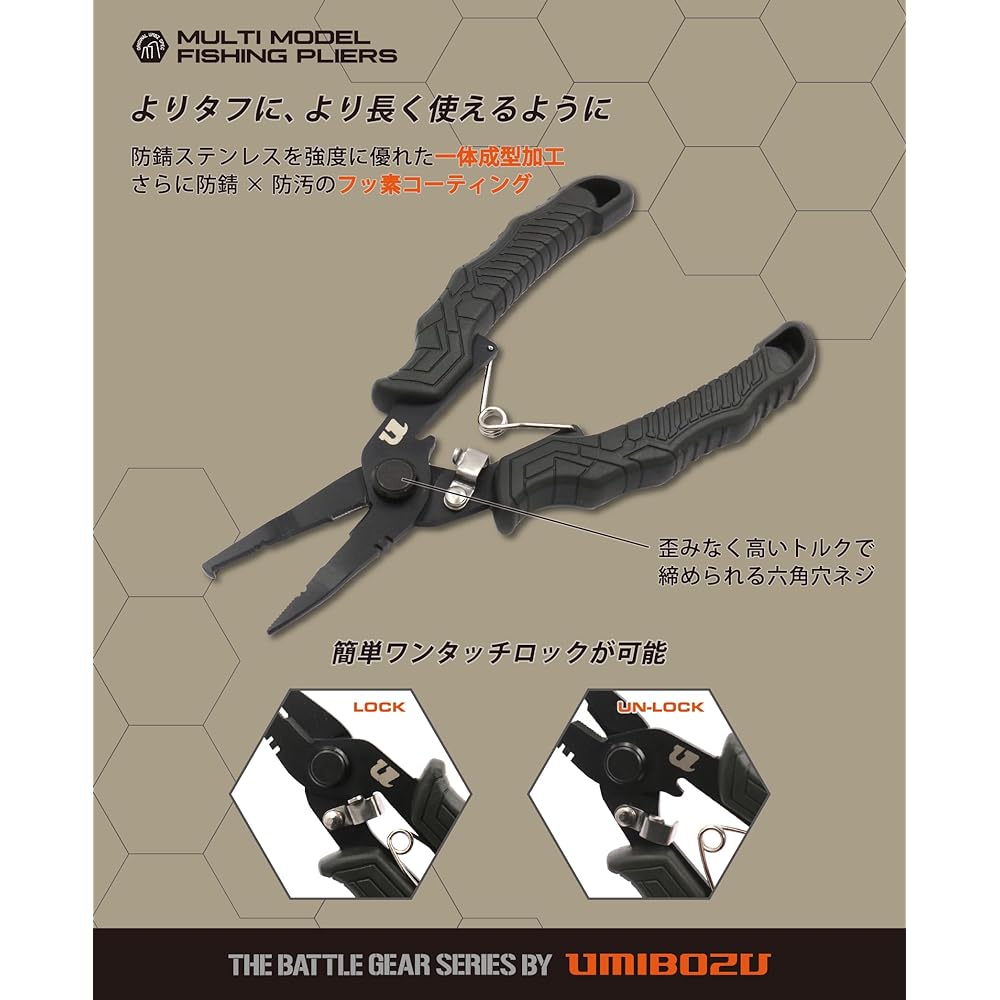Umibozu Fishing Pliers Fishing Small Needle Remover Opener Line Cutter (Olive)