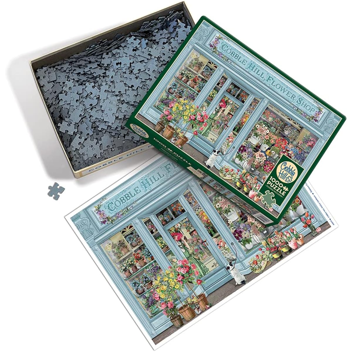 Cobble Hill 1000 Piece Puzzle Parisian Flower with Sample Poster