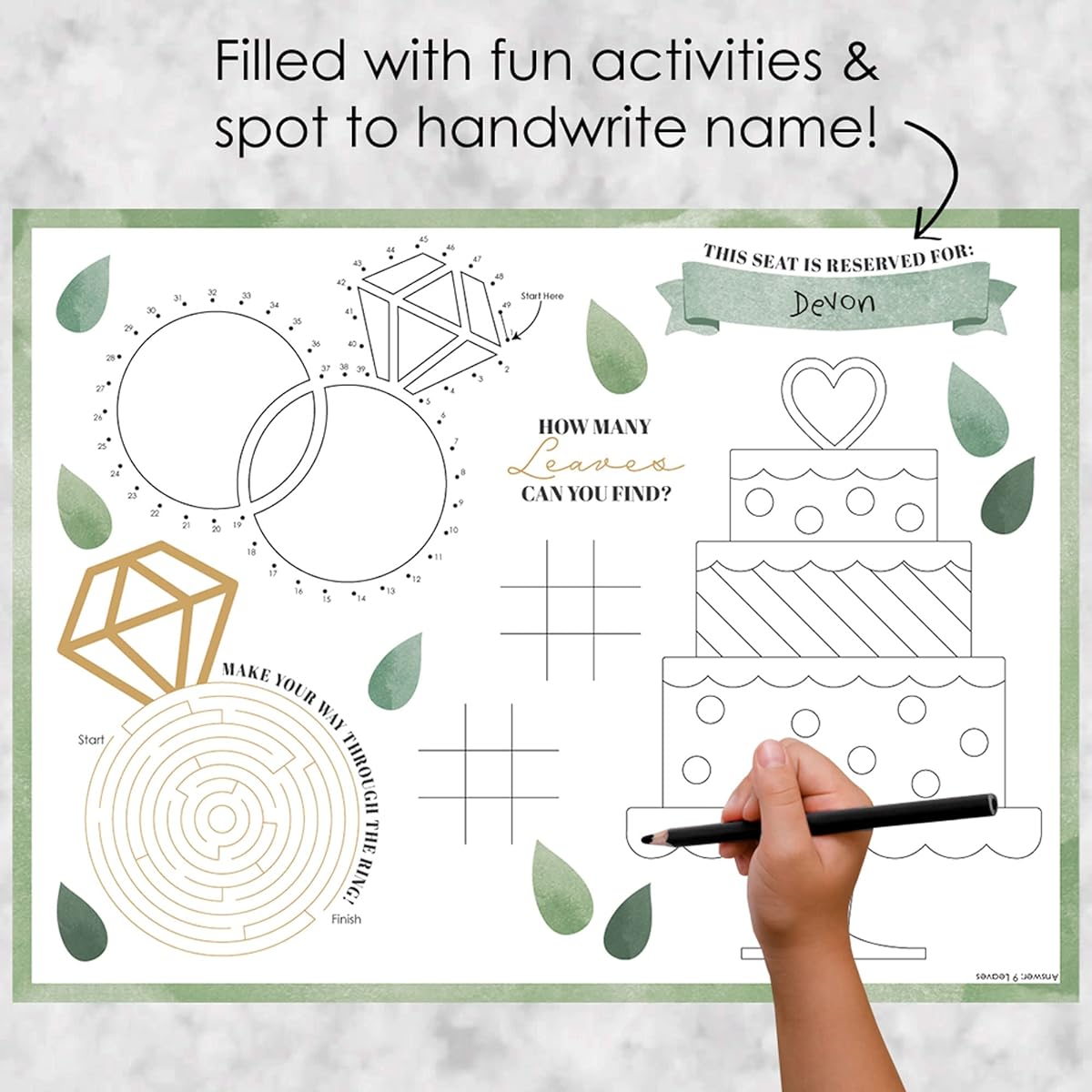 Big Dot of Happiness Boho Botanical Bride - Paper Greenery Bridal Shower Wedding Party Coloring Sheets - Activity Placemats - Set of 16