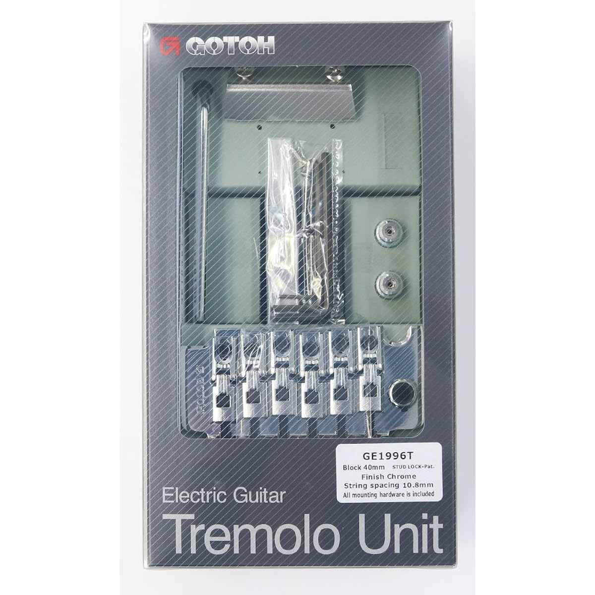 GOTOH Floyd Rose type tremolo, 10.8mm pitch, 40mm block, chrome (PGE1996TC) GE1996TC