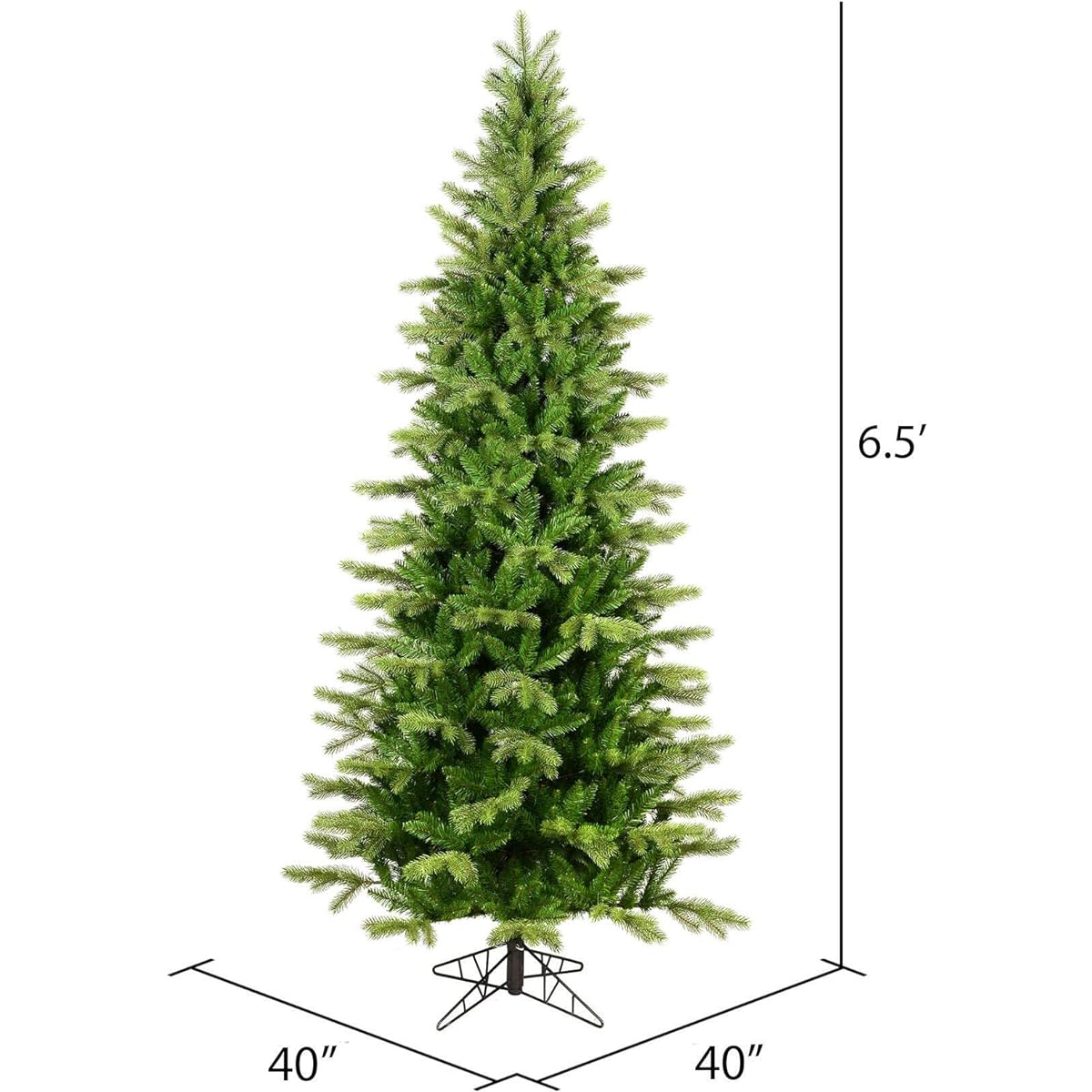 Vickerman 6.5ft Balsam Spruce Slim Artificial Christmas Tree - No Lights - Artificial Christmas Tree - Seasonal Indoor Decor