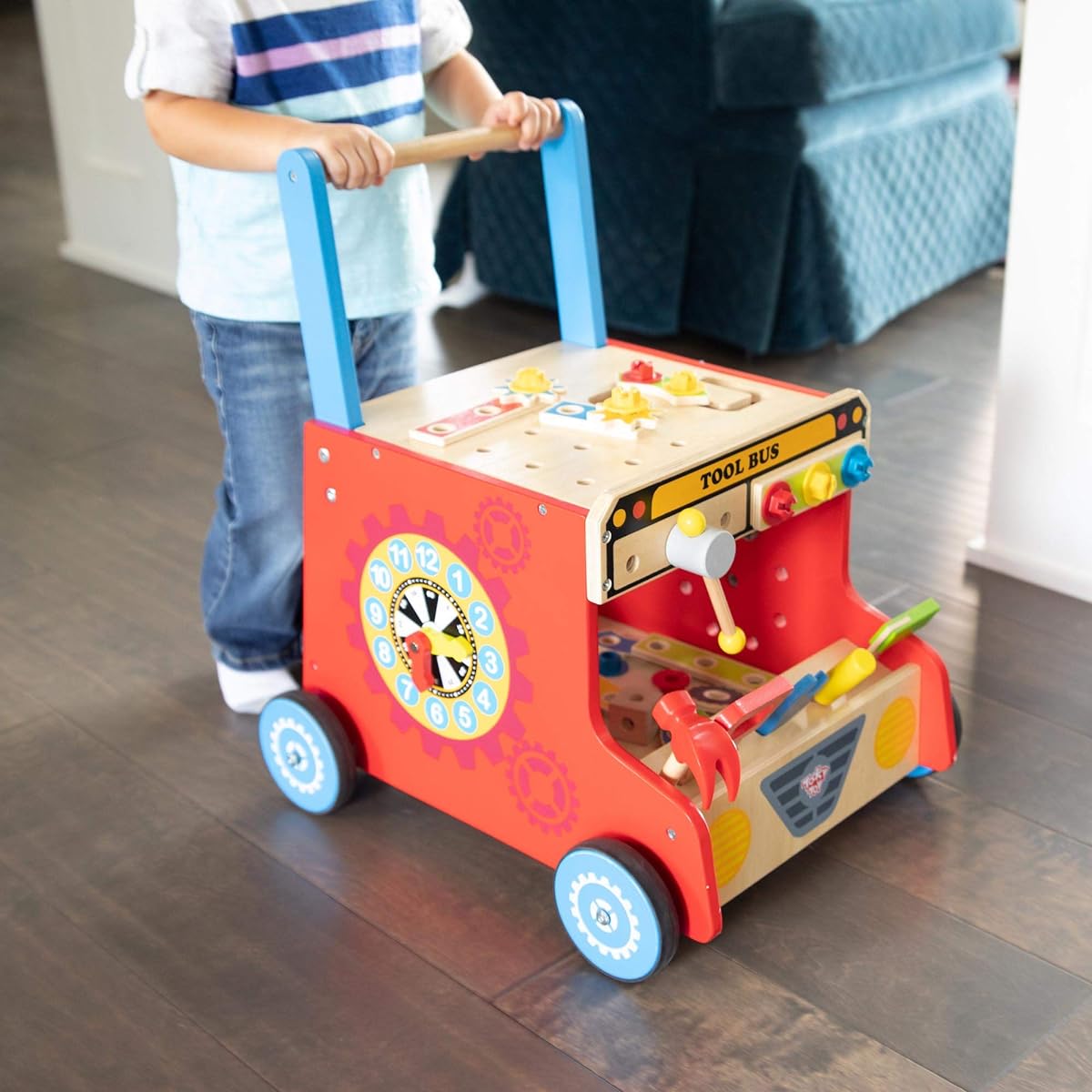 Fat Brain Toys My Fixer Upper Tool Bus Early Learning Toy for Babies