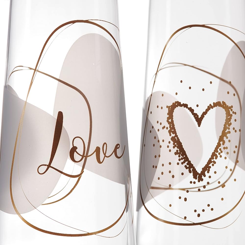 LEONARD Champagne Glass Pair Special Gift Set 280ml "Love"