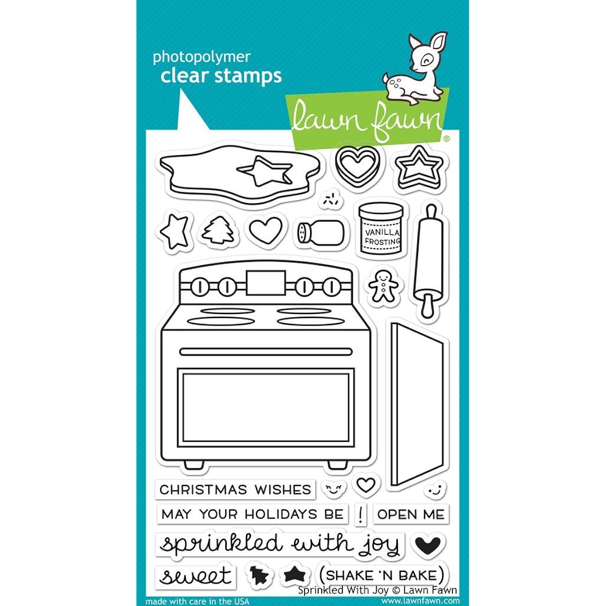 Lawn Fawn Sprinkled With Joy Clear Stamp & Die Set - 1 Stamp (LF1214) & 2 Dies (LF1215 & LF1271) - Set of 3