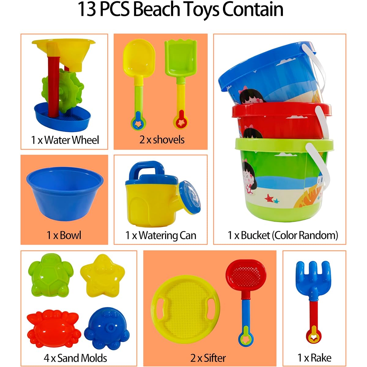 CAZOYEE Sand Toys 13pcs