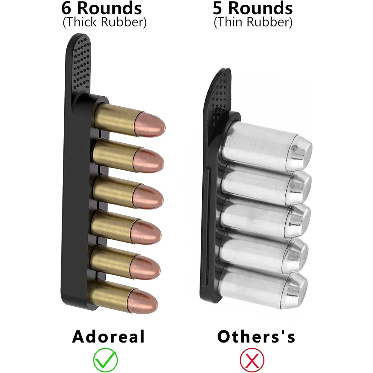 Speed Strip 6 Rounds, Adoreal 6 Pack Speed Loader for 38/.357