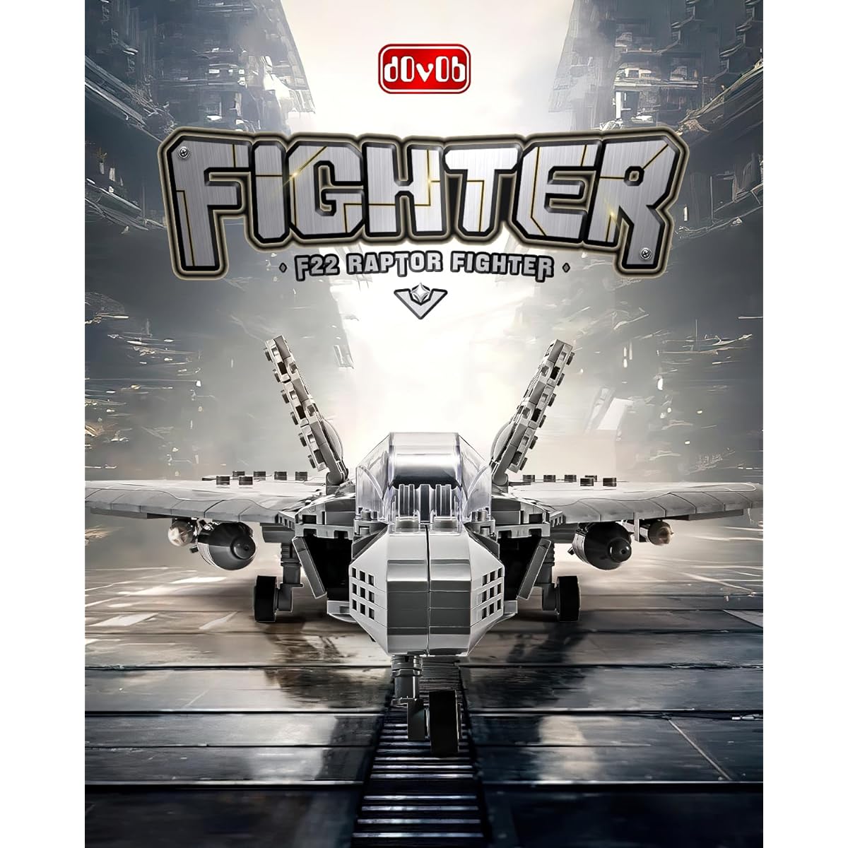 dOvOb Military F-22 Raptor Fighter Jet Air Force Building Blocks Set (626 Pieces) Fighting Falcon Army Plane Toys Gift for Kids and Adults